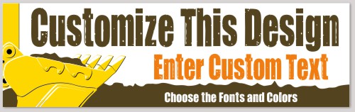 Template Bumper Sticker with Excavation Shovel
