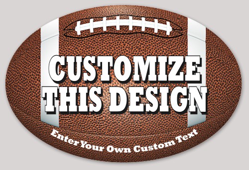 Template Oval Sticker with Football Design