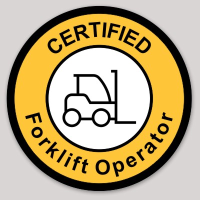 TemplateId: 13620 - hard hat forklift certified trained operator