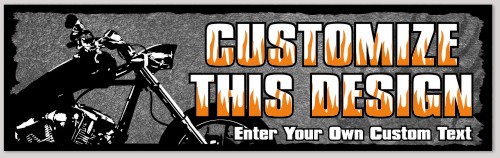 Template Bumper Sticker with Motorcycle