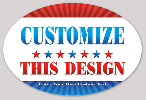 Template Oval Sticker with Election Vote Design
