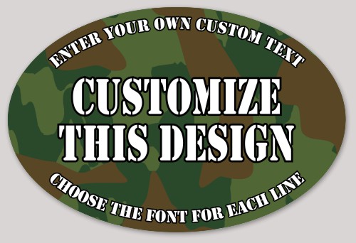 Template Oval Sticker with Camo