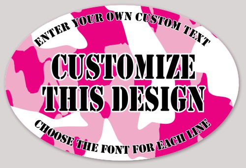 Template Oval Sticker with Pink Camo