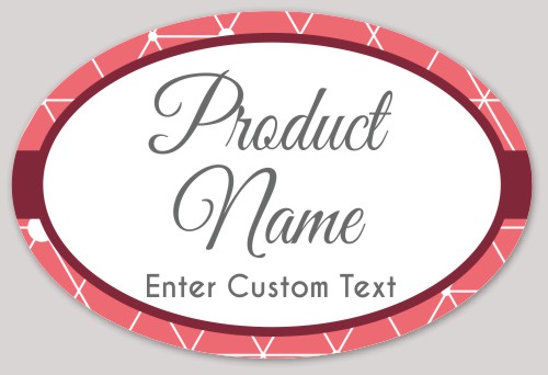 Template Oval Product Label with Border Design