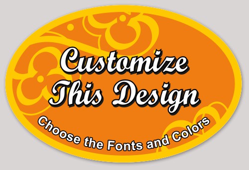 Template Oval Sticker with Floral Accents