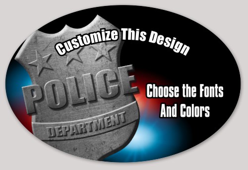 Template Oval Police Badge Sticker