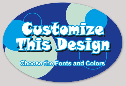 Template Oval Sticker with Abstract Circles