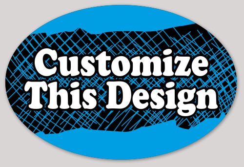 Template Oval Sticker with Crosshatch Background