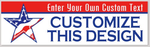 Template Bumper Sticker with Star and Flag