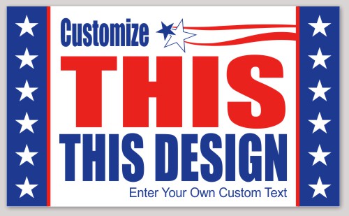 Template Rectangle Sticker with Star Border and Stripes