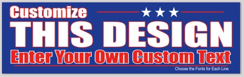 Template Bumper Sticker with Stars and Bold Text
