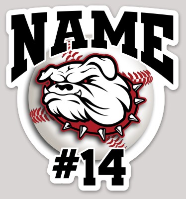 Template Tinley Park Bulldogs Baseball with Number
