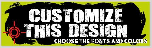 Template Bumper Sticker with Crosshairs