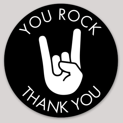You Rock Thank You Circle Sticker