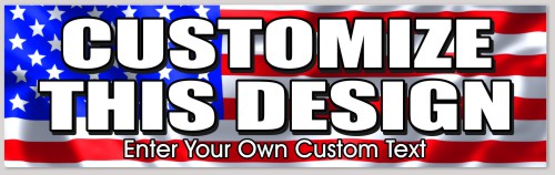 Bumper Sticker with Large American Flag
