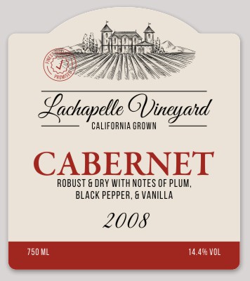 Custom Shaped Vineyard Wine Label