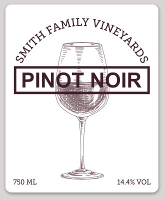 Wine Glass Rectangle Wine Label