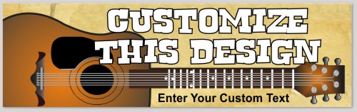 Template Bumper Sticker with Acoustic Guitar