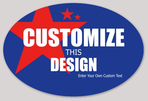 Political Oval Sticker with Large Star