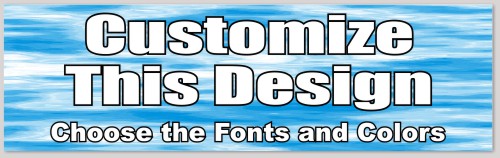 Template Bumper Sticker with Rippling Water Background