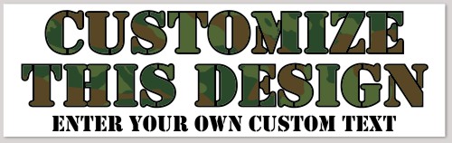 Template Bumper Sticker with Camouflage Text