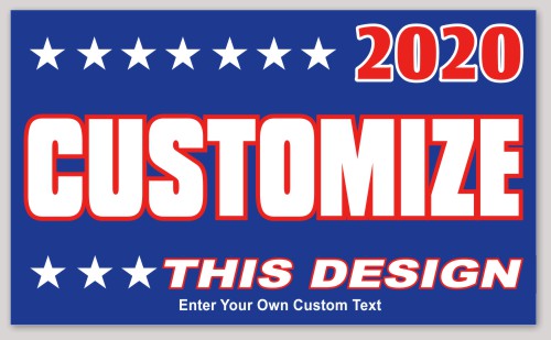 Template Rectangle Sticker with Election and Stars