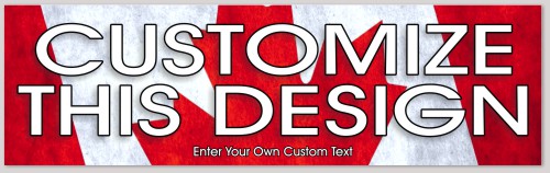 Template Bumper Sticker with Canadian Flag Big