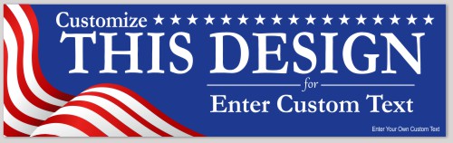 Template Bumper Sticker with Flowing Flag