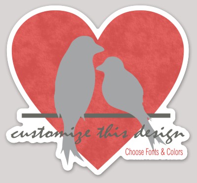 TemplateId: 13358 - heart love birds marriage wedding valentine