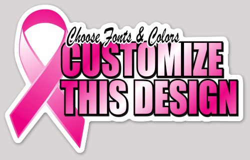 Template Pink Support and Text Die Cut Sticker