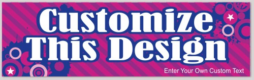 Template Bumper Sticker with Stripes and Bubbles