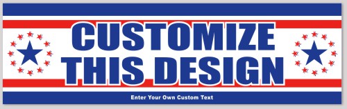 Template Bumper Sticker with Stripe Border and Starry Sides