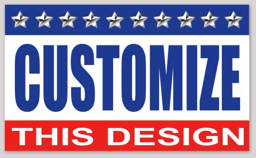 Template Rectangle Sticker with Star Border