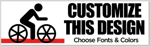 Template Bumper Sticker with Bicycle Symbol