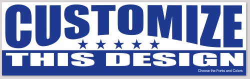 Template Political Sticker with Rounded Text on Top