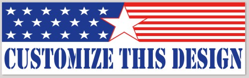 Template Bumper Sticker with Flag and Large Star in Center