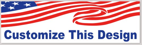 Bumper Sticker with Flowing US Flag