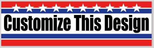 Template Bumper Sticker with Stars and Stripes