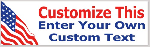 Template Bumper Sticker with Large Wavy Flag