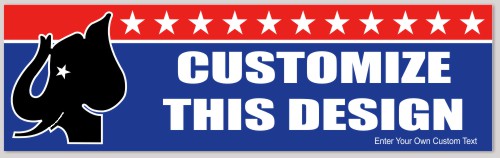 Template Bumper Sticker with Republican Elephant