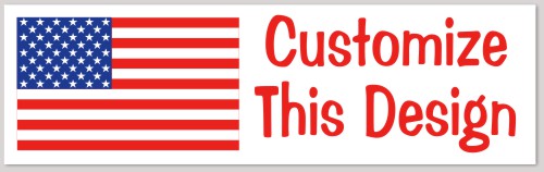 Bumper Sticker with Large Rectangular Flag