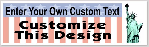 Template Bumper Sticker with Liberty and Flag