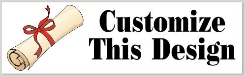 Bumper Sticker with Large Diploma on Left