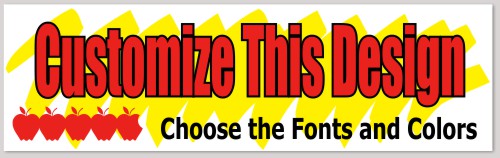 Template Bumper Sticker with Apples and Highlighter