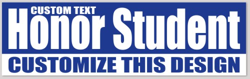 Template Honor Student Bumper Sticker