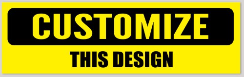 Template Yellow and Black Caution Bumper Sticker