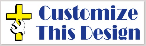 Template Large Religious Cross with Dove Bumper Sticker