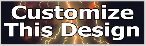 Template Bumper Sticker with Lightning Background