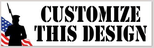 Template Bumper Sticker with Silhouetted Soldier