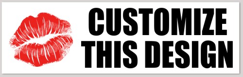 Template Bumper Sticker with Lips on Left